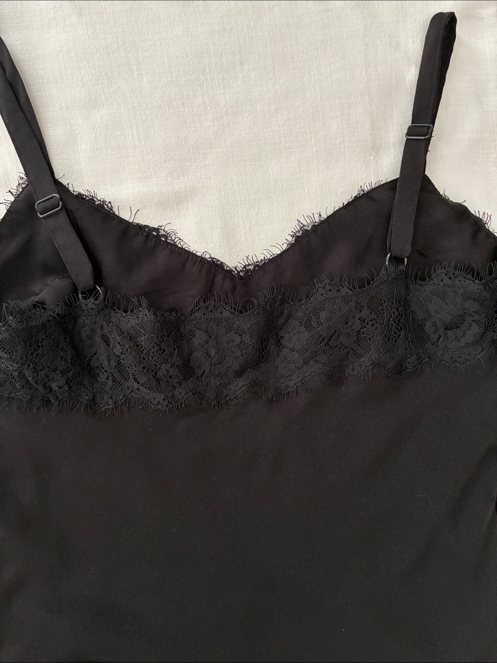 Rebecca Minkoff Black Lace-Trim Slip Midi Dress - Picture 5 of 5